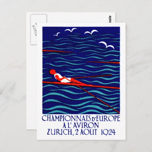 Carte Postale Poster d'aviron 1924 à Zurich (Devant / Derrière)