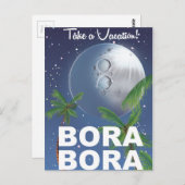 Carte Postale Poster de Bora Bora Moon Travel (Devant / Derrière)