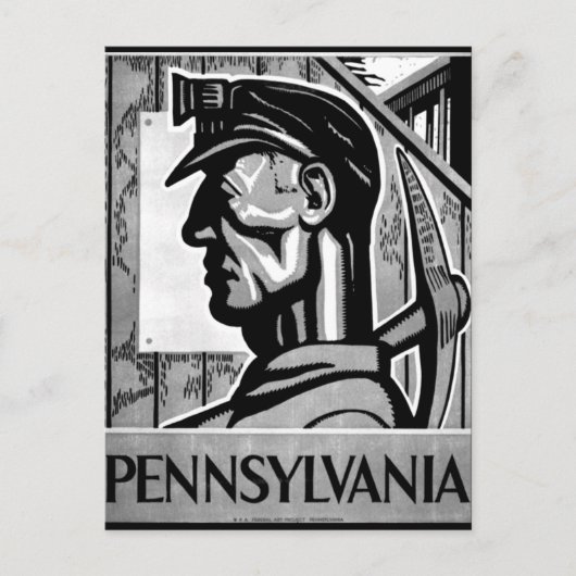 Carte Postale Poster de charbon de Pennsylvanie WPA 1938 (Devant)