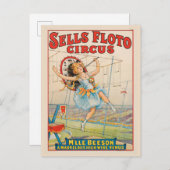 Carte Postale Poster De Cirque De Marcheur À Cordes Serrées Avec (Devant / Derrière)