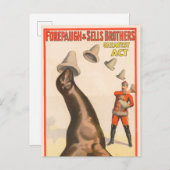 Carte Postale Poster De Cirque Montrant Un Lion De Mer Casquette (Devant / Derrière)