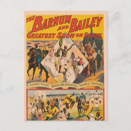 Carte Postale Poster De Cirque vintage Du Mahdi (Devant)