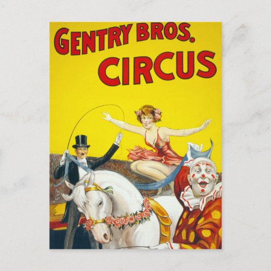 Carte Postale Poster de cirque vintage Gentry Brothers (Devant)