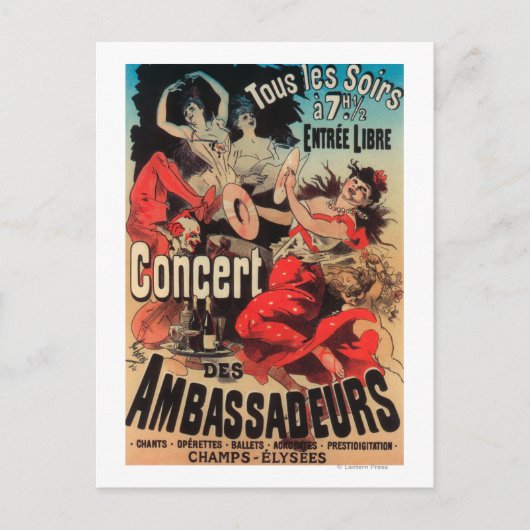 Carte Postale Poster de concert sur Avenue de Champs-Elysées (Devant)