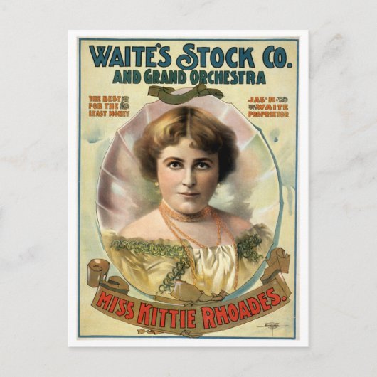 Carte Postale Poster de Kittie Rhoades Théâtre Vintage (Devant)
