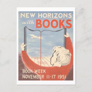 Carte Postale Poster de la bibliothèque Vintage "Nouveaux horizo