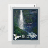 Carte Postale Poster de la cascade de l'Oregon (Devant / Derrière)