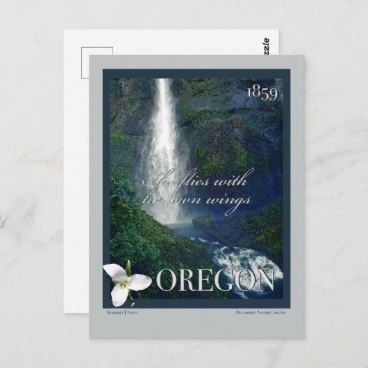 Carte Postale Poster de la cascade de l'Oregon (Devant / Derrière)