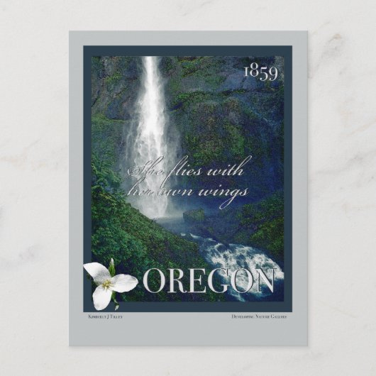 Carte Postale Poster de la cascade de l'Oregon (Devant)