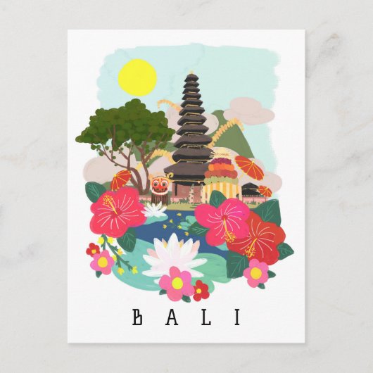 Carte Postale Poster de la fête de Galungan à Bali (Devant)