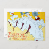 Carte Postale Poster de la fille dansante Jaune Toulouse Lautrec (Devant / Derrière)