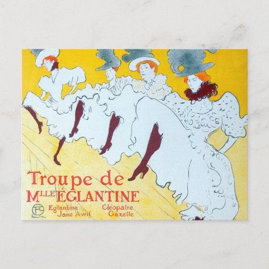 Carte Postale Poster de la fille dansante Jaune Toulouse Lautrec (Devant)