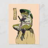 Carte Postale Poster de la grenouille Samurai Faux Canvas Imprim (Devant)