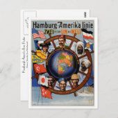 Carte Postale Poster de la ligne Amerika de Hambourg (Devant / Derrière)