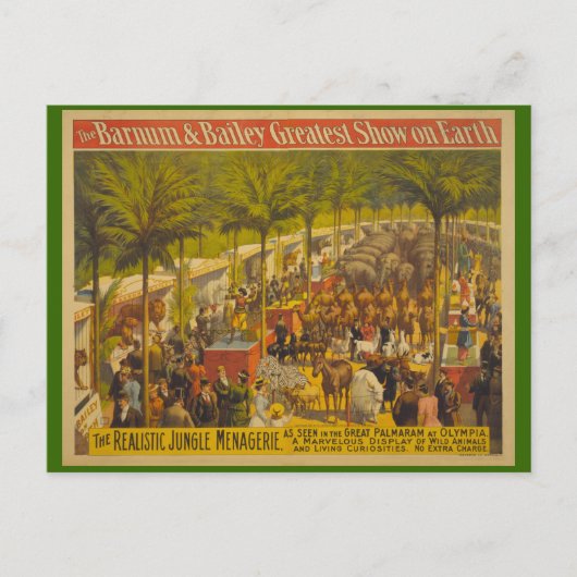 Carte Postale Poster de la ménagerie de la Jungle à Olympia Circ (Devant)