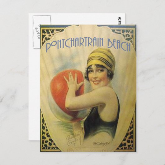 Carte Postale Poster de la plage de Pontchartrain (Devant / Derrière)