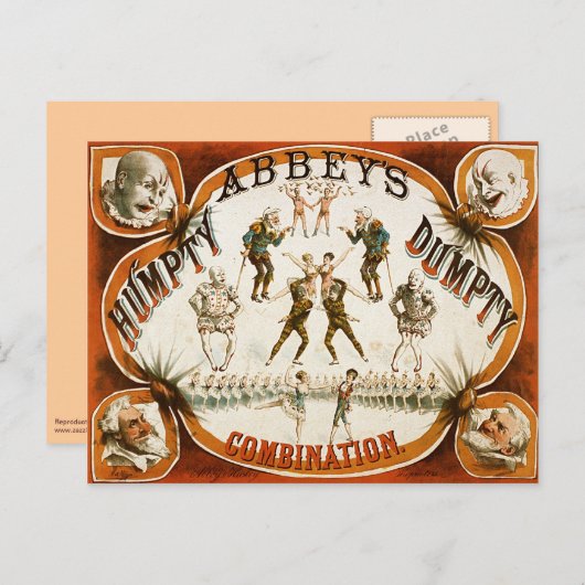 Carte Postale Poster de l'Abbey Humpty Dumpty Combination Circus (Devant / Derrière)