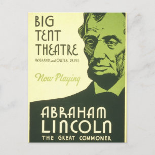 Carte Postale Poster de l'APM Abraham Lincoln Illinois 1936