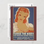 Carte Postale Poster de l'infirmière pour bébé WPA (Devant / Derrière)