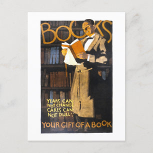 Carte Postale Poster de livres vintages sous forme de cadeaux