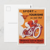 Carte postale - Poster de moto Vintage (Devant / Derrière)