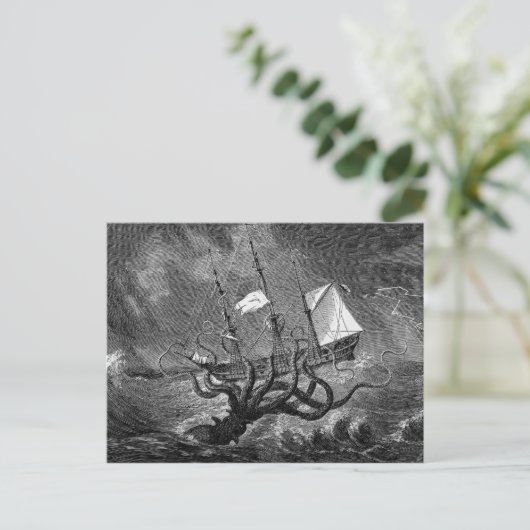 Carte Postale Poster de navire géant de calmar Kraken (Debout devant)