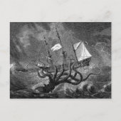 Carte Postale Poster de navire géant de calmar Kraken (Devant)