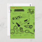 Carte Postale Poster de pièces de Tosco TA22 Celica (Devant / Derrière)