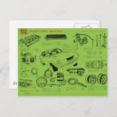 Carte Postale Poster de pièces de Tosco TA22 Celica (Devant / Derrière)