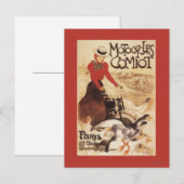 Carte Postale Poster de promotion Comiot Motocycles femme et oie (Devant / Derrière)