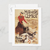 Carte Postale Poster de promotion Comiot Motocycles femme et oie (Devant / Derrière)