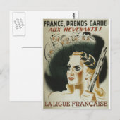 Carte Postale Poster de propagande de Laligue Francaise (Devant / Derrière)