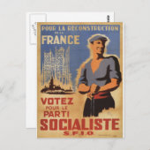 Carte Postale Poster de propagande pour la reconstruction de la  (Devant / Derrière)
