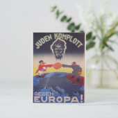 Carte Postale Poster de propagande pour un complot juif (Debout devant)