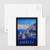 Carte Postale Poster de Retro Côte Amalfi italie (Devant / Derrière)
