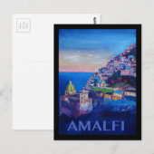 Carte Postale Poster de Retro Côte Amalfi italie (Devant / Derrière)