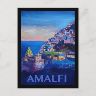 Carte Postale Poster de Retro Côte Amalfi italie