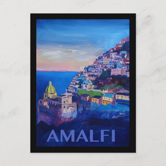 Carte Postale Poster de Retro Côte Amalfi italie (Devant)