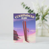 Carte Postale poster de ski italien Courmayeur (Debout devant)
