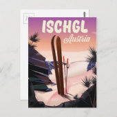Carte Postale Poster de ski vintage Ischgl Austria. (Devant / Derrière)