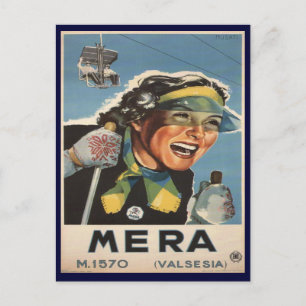 Carte Postale Poster de ski vintage, Mera