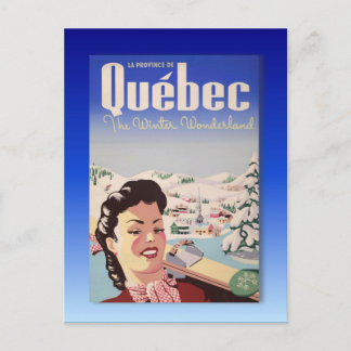 Carte Postale Poster de ski vintage, Québec