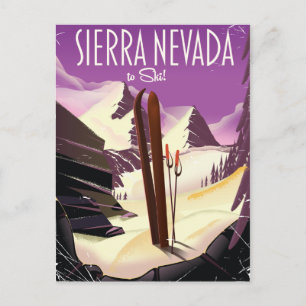 Carte Postale poster de ski vintage Sierra Nevada