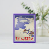 Carte Postale Poster de ski vintage, Ski Autriche (Debout devant)