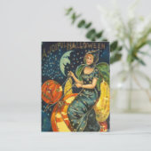 Carte Postale Poster de sorcière Halloween vintage (Debout devant)