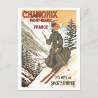 Poster de voyage Chamonix Mont Blanc vintage