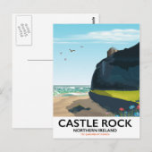 Carte Postale poster de voyage de castle rock north irlande. (Devant / Derrière)