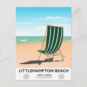 Carte Postale poster de voyage de Littlehampton Beach East Susse