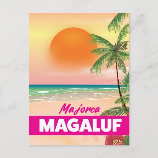 Carte Postale poster de voyage de plage de Magaluf Majorque (Devant)