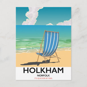 Carte Postale poster de voyage de plage Holkham Norfolk